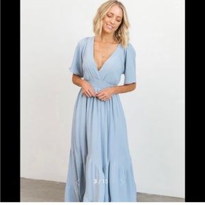 Baltic Born Light Blue Maxi Dress with V-Neck